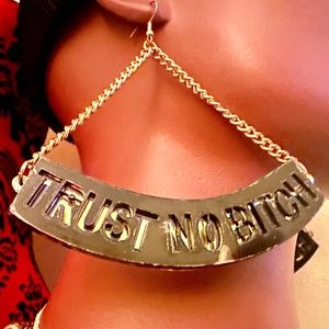 Trust No B Earrings for pierced ears